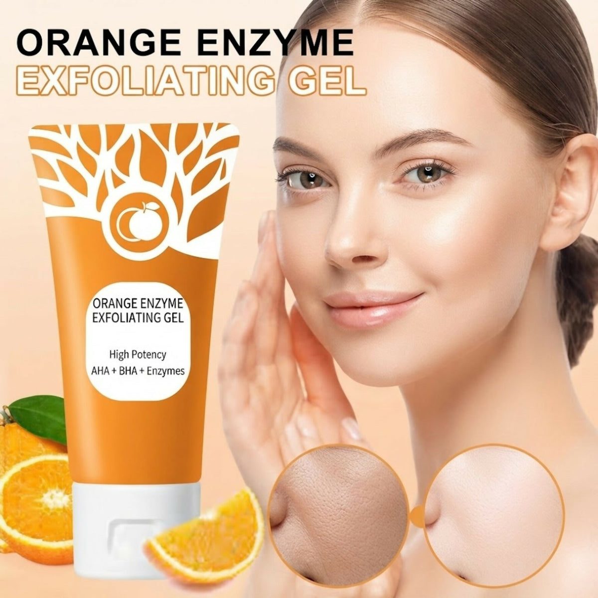 Orange Enzymes Exfoliating Brightening Gel (100ml) – Gentle Facial Peeling & Glow Treatment