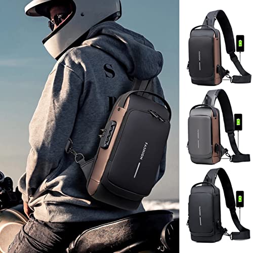 Fashion Men Sling Bag Pack with Lock Waterproof, for Men