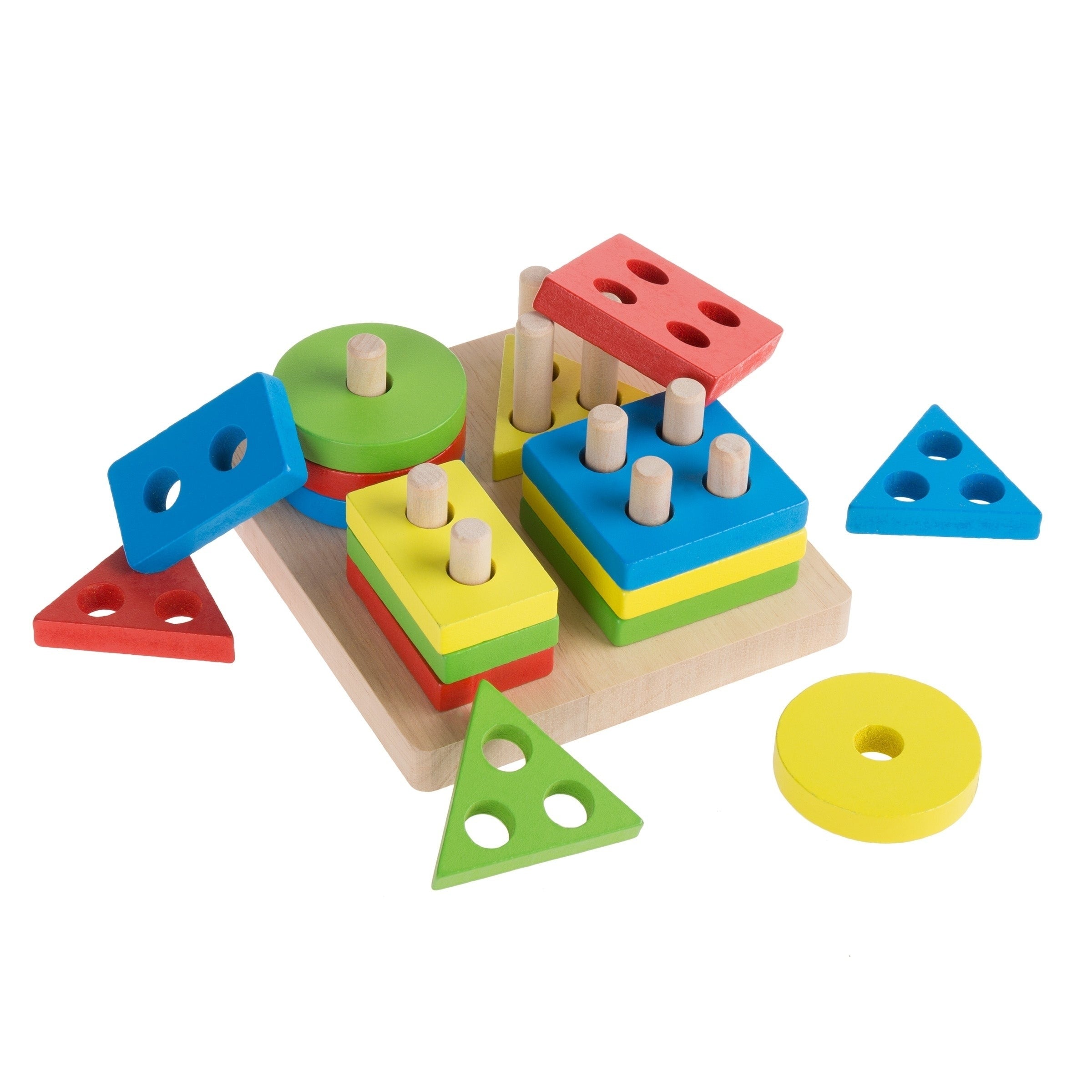 Wooden Puzzle Geometric Shape Sorter Learning Game for Kids