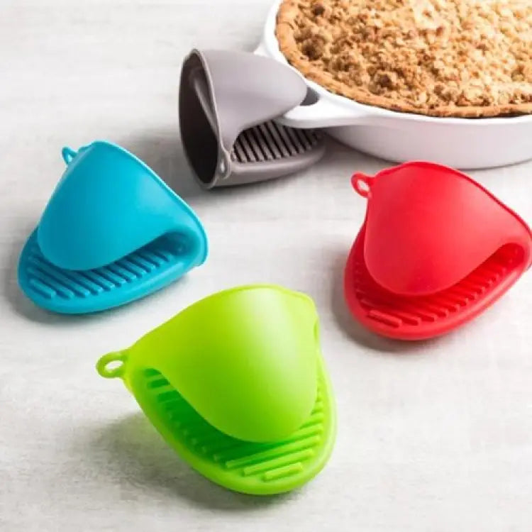 Silicone Pot Holder Oven Mitt Set Heat Resistant Kitchen Gloves