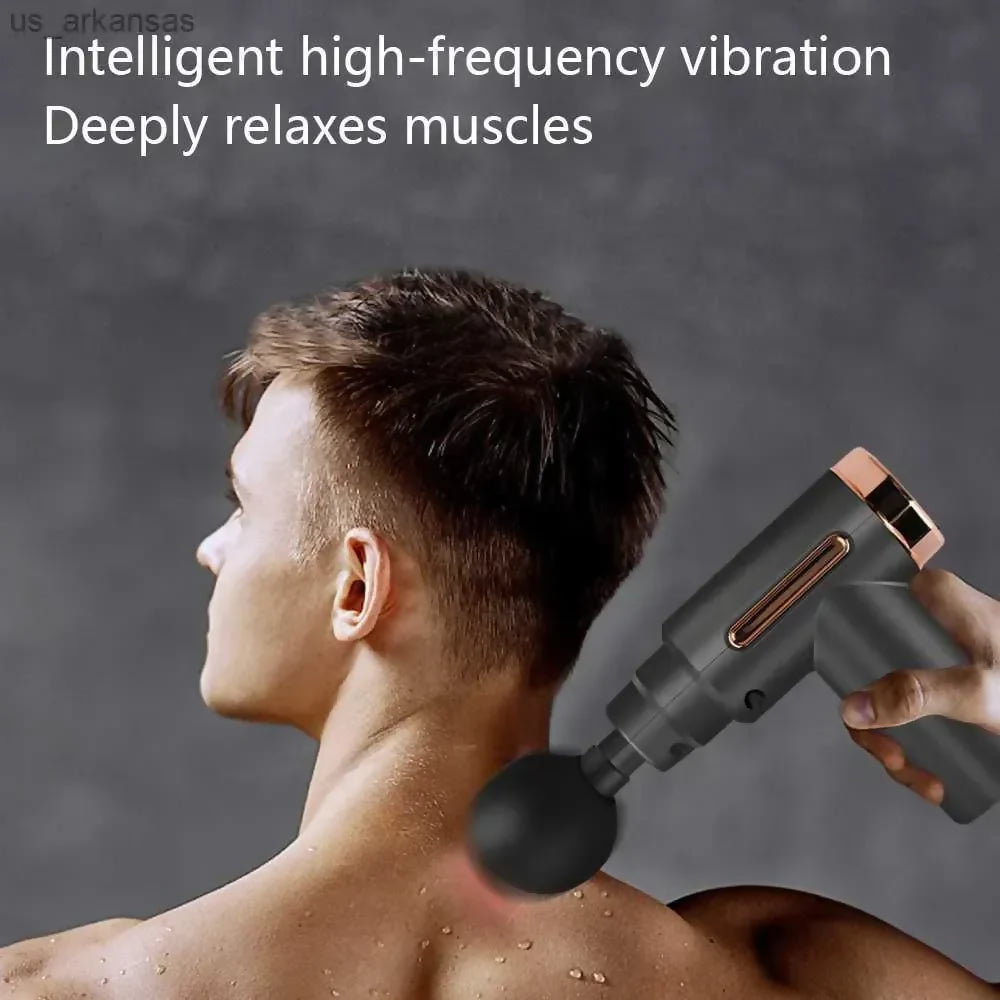 4-in-1 Deep Tissue Massage Gun, Adjustable Speed & Interchangeable Heads