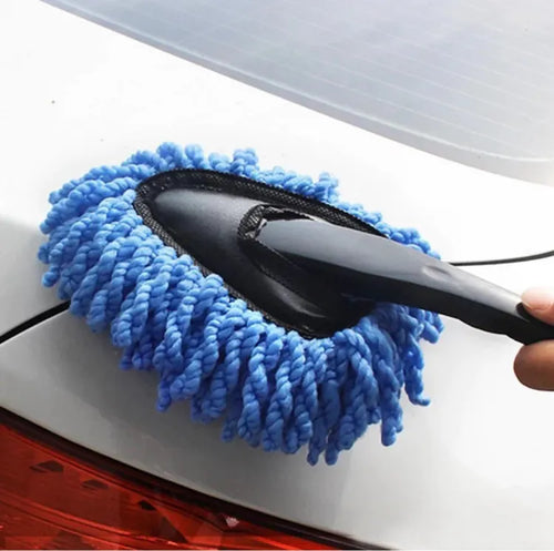 Car Cleaning Waxing Brush Telescopic Handle Soft Microfiber Brush