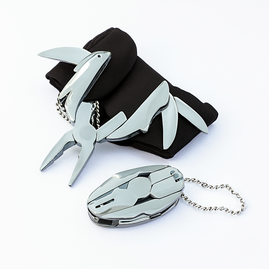 Stainless Steel Outdoor Portable Multitool Plier, Knife & Screwdriver with Leather Pouch