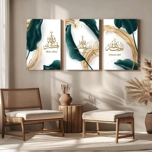 Set of 3  wall art sticky wooden canvas frames for home decore / sticky phototiles