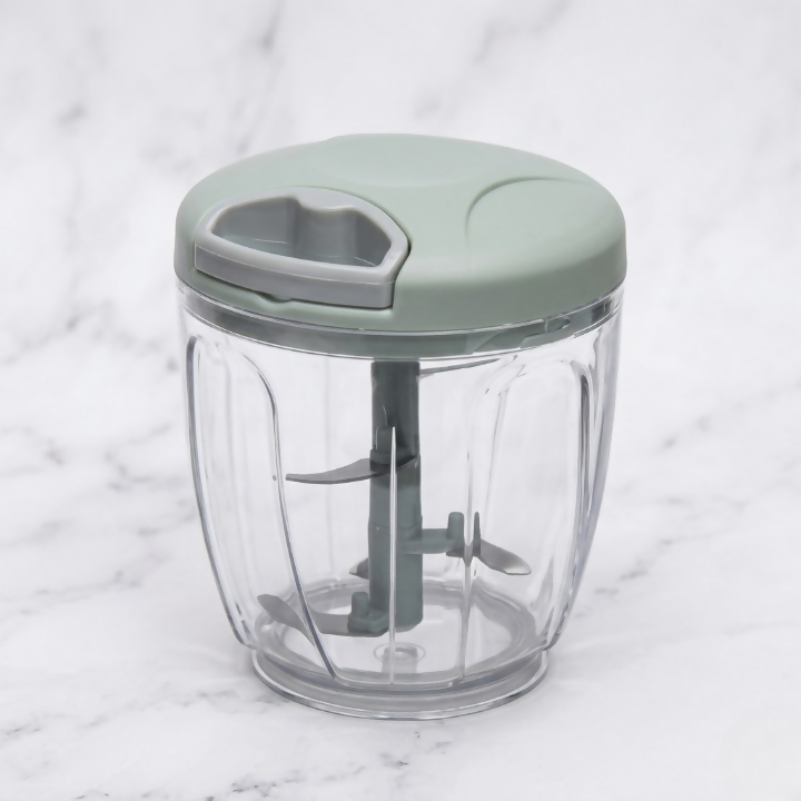 Manual Pull-String Household Vegetable Cutter & Meat Chopper – Multi-Function Hand - 3 Blade