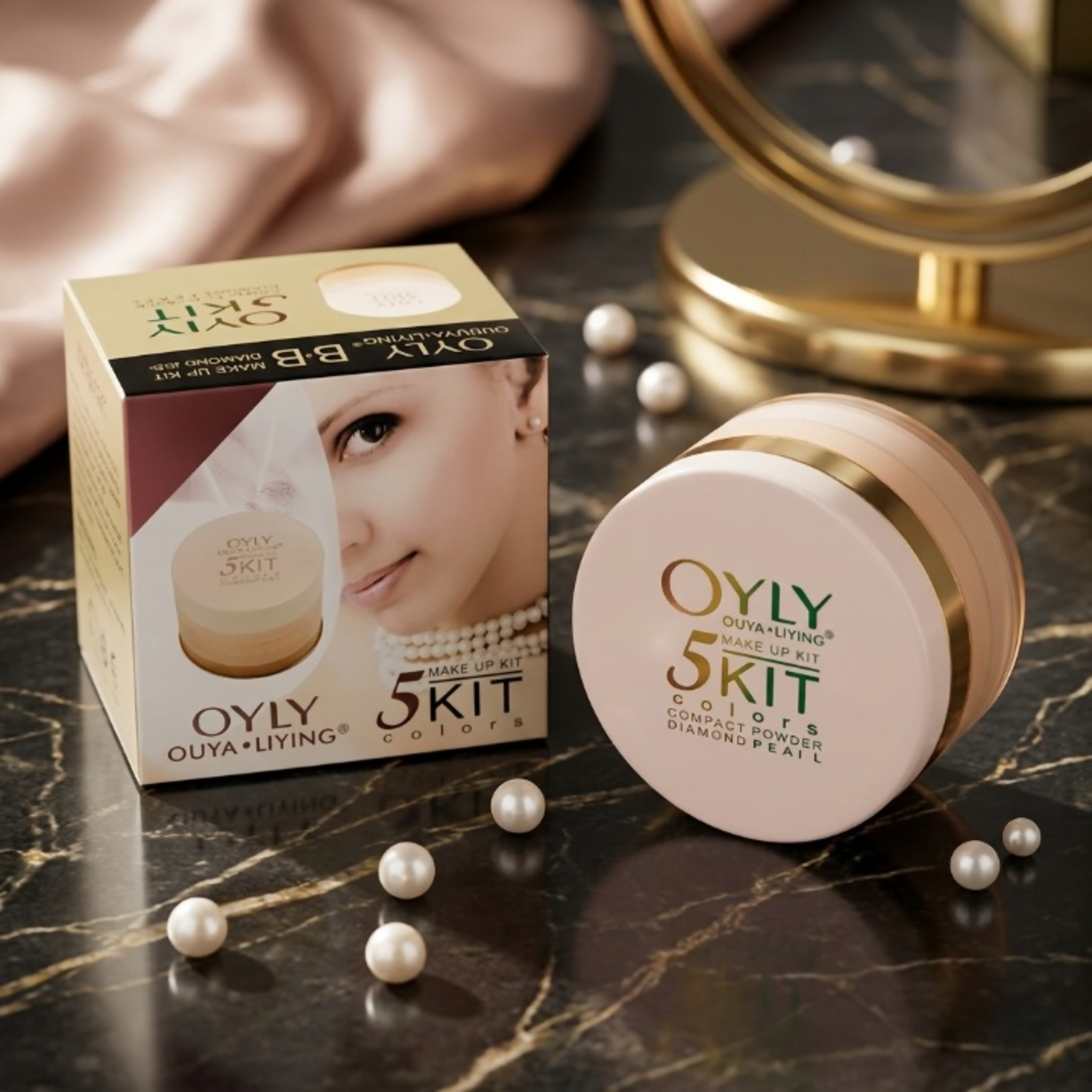 OYLY 5 In 1 Compact Face Powder Kit With 5 Shades