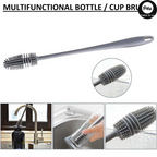 Silicone Bottle & Glass Cleaning Brush, soft silicone bristles, for home & travel