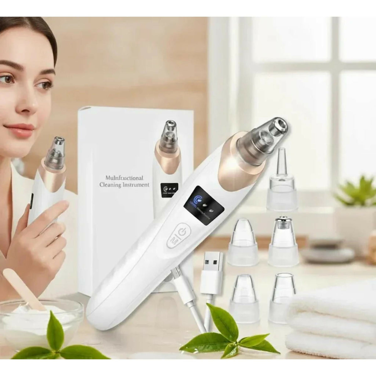 Electric Blackhead Remover | Vacuum Acne & Pore Cleaner | 5 Heads Suction Machine | Skin Care & Exfoliating Tool