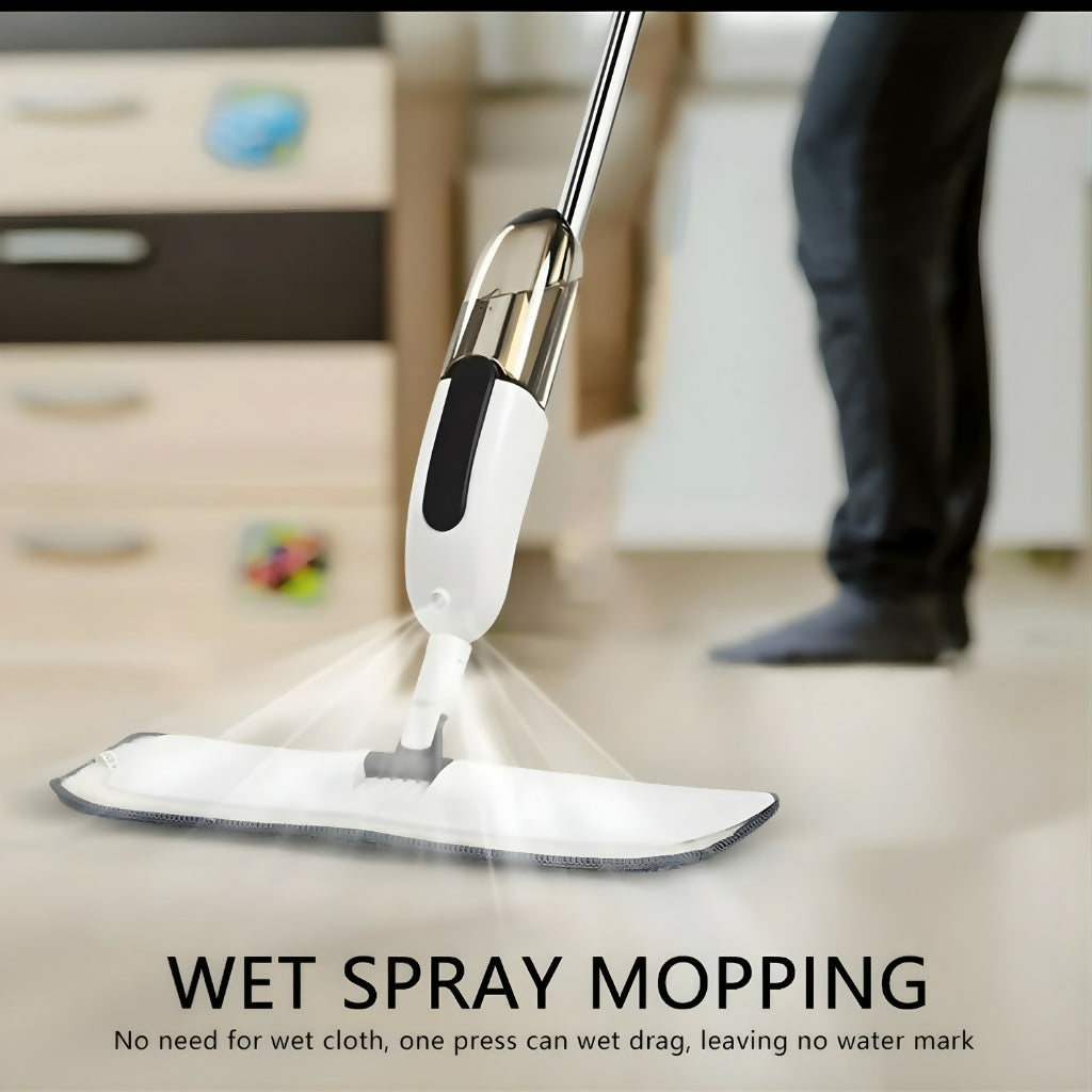 Magic Spray Flat Mop, Microfiber 360° Swivel Cleaning System, for Home Use