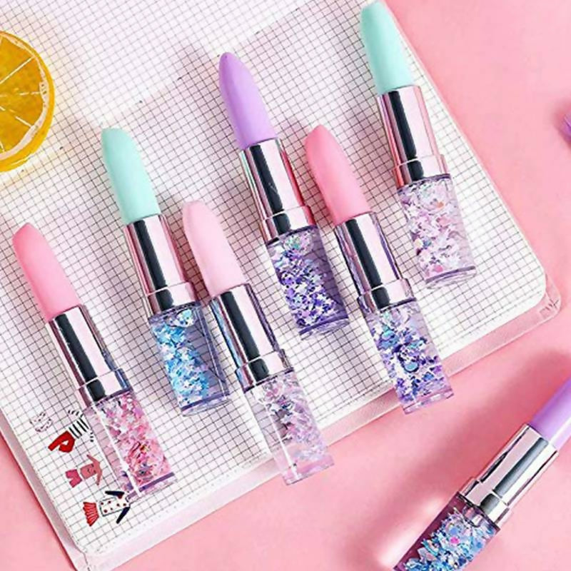 Lipstick Gel Pen Colorful Cute Black Ink Pen – 1 pc (random colors)