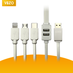 Vizo 5-in-1 Fast Data Cable, Multi Connector Fast Charging and Data Transfer Cable