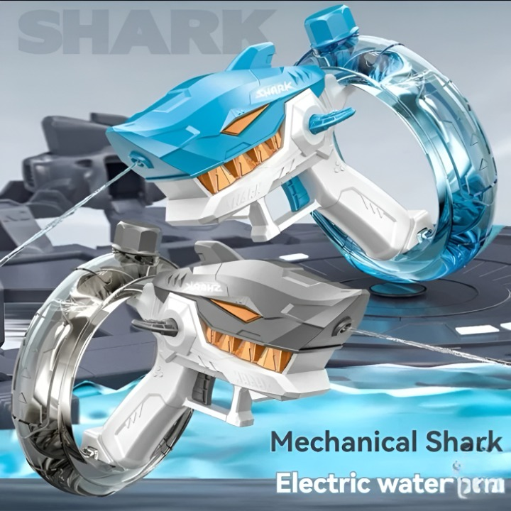 Rechargeable Shark Water Gun, High Pressure Electric Water Blaster Toy for Kids