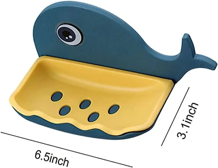 Cartoon Fish Soap Holder Double Layer Soap Dish with Drainage