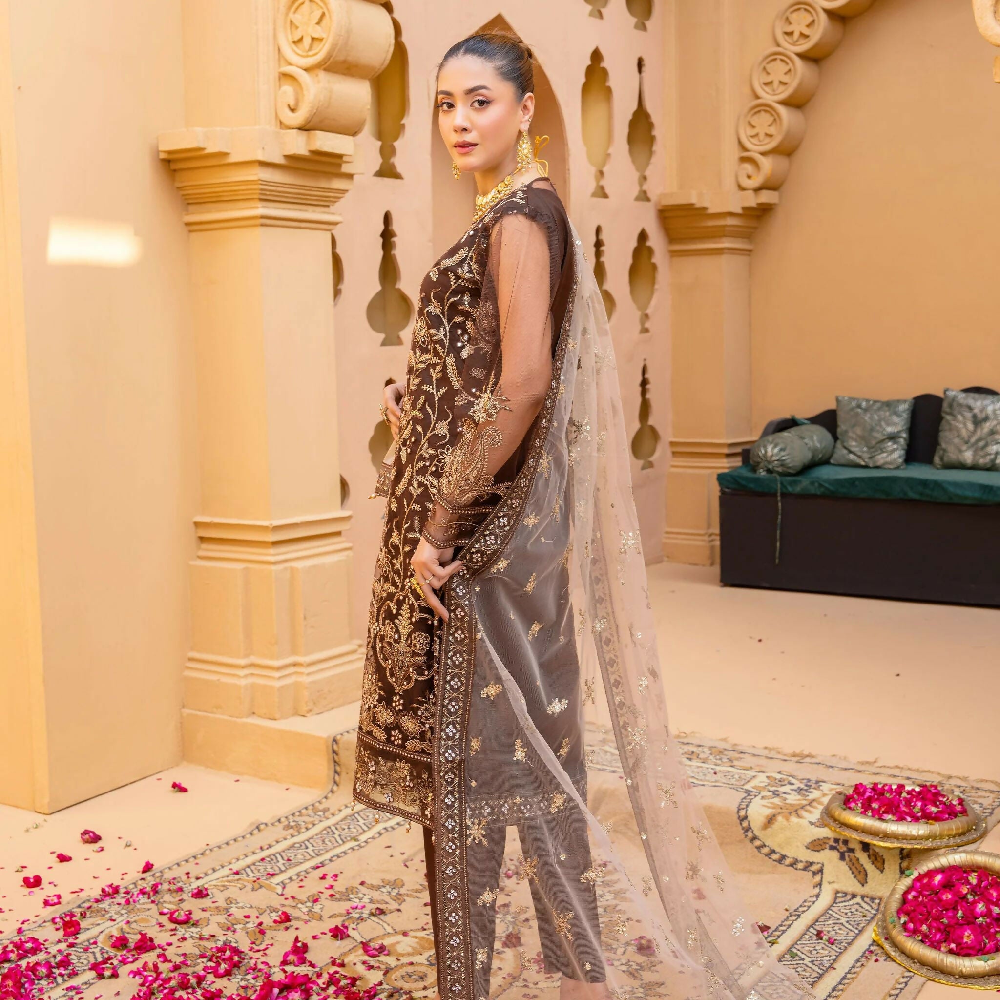 Semi-Stitched Net Dress