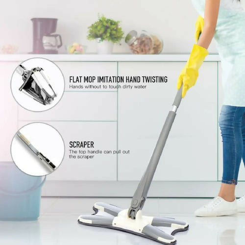 Twist Mop X Shape Microfiber Mop Floor Clean Mop Twist Mop With 360 Rotating Head Dust Mop