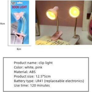 Mini Book Light with Clip – Portable LED Reading Lamp, Travel Bedroom Night Light, Eye Protection (Random Color)