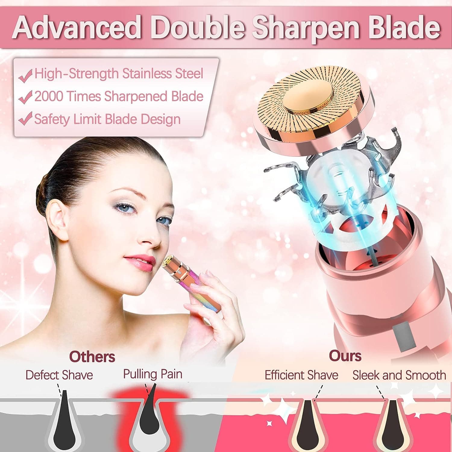 2-in-1 Electric Eyebrow Trimmer & Facial Hair Remover