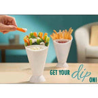Dip Tray, Plastic Snack Plate with Removable Sauce Section