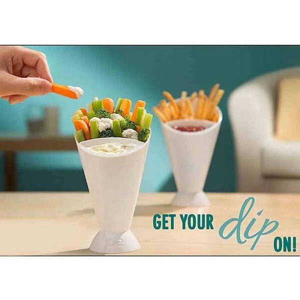 Dip Tray, Plastic Snack Plate with Removable Sauce Section