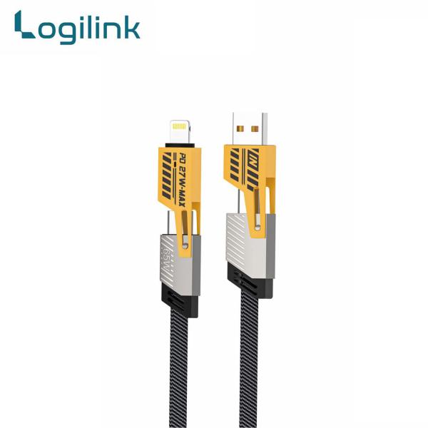 Logilink 60W 4-in-1 Weaving Fast Charging Data Cable (1000mm)