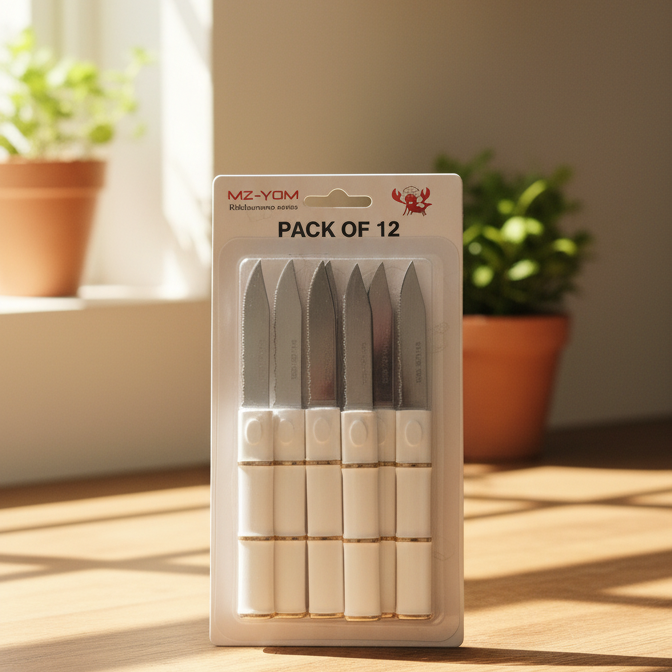 12 Piece Knife Set | Professional Stainless Steel Kitchen Knives With Ergonomic Handles | Sharp, Durable, Anti-Rust Blades for Cooking & Food Prep