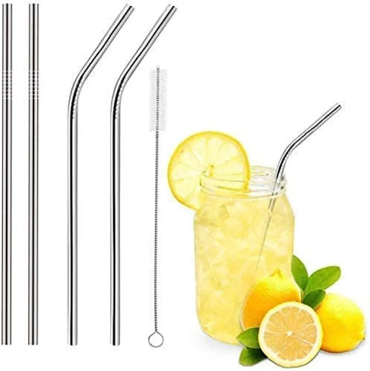 Straw, Reusable Stainless Steel with Cleaning Brush