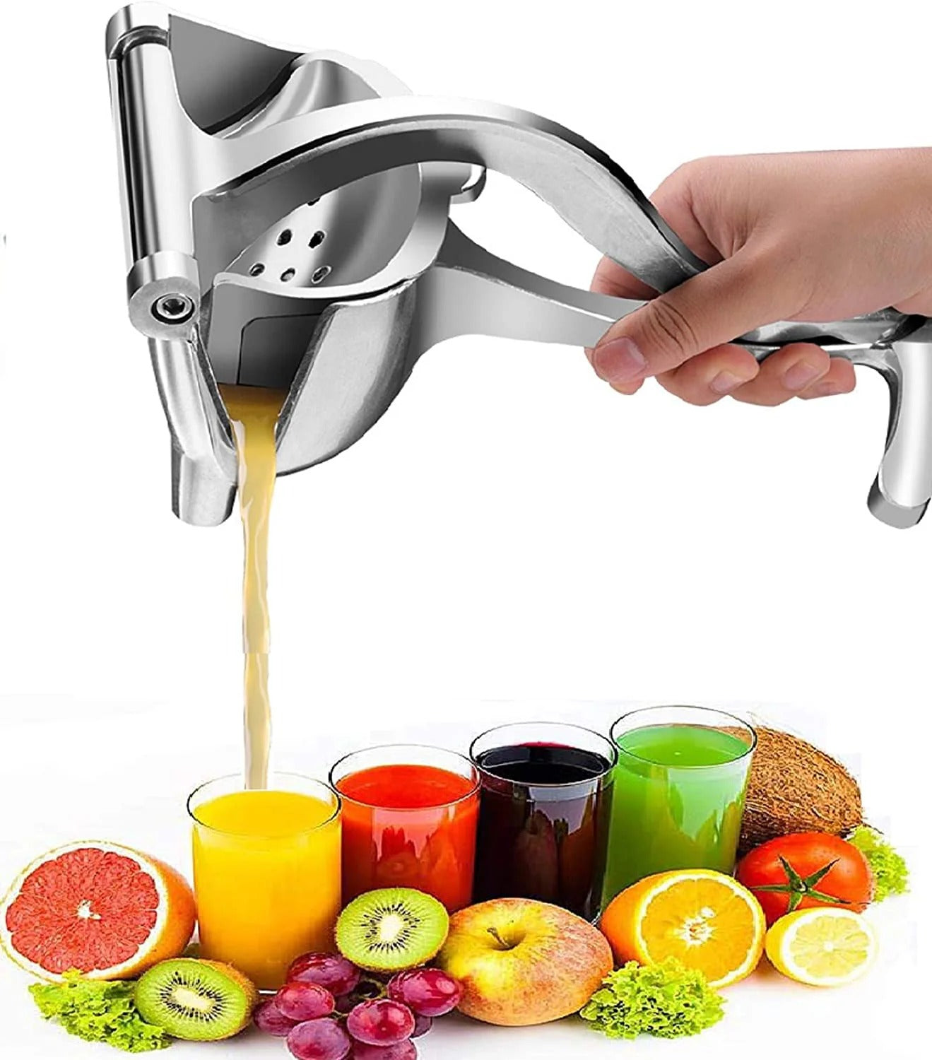 Lemon Orange Clip Handheld Fruit Juicer – Stainless Steel Manual Squeezer