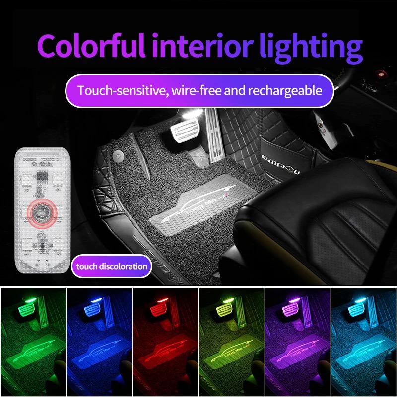 Car LED Touch Light Magnetic Interior Atmosphere Lamp Colors