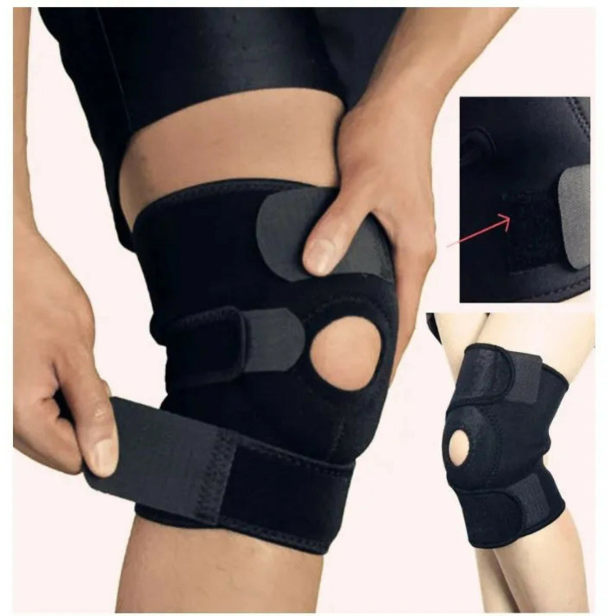 Adjustable Open Patella Knee Support Brace for Men & Women | Compression Knee Cap for Gym, Running, Walking & Sports | Random Color