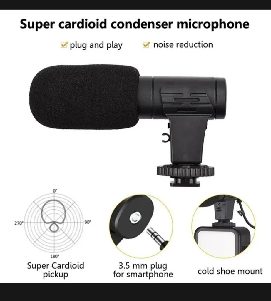 AY-49 Vlogger Video Making Kit With Mic Light And Tripod