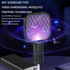 Portable Electric Mosquito Zapper Racket With UV Trap