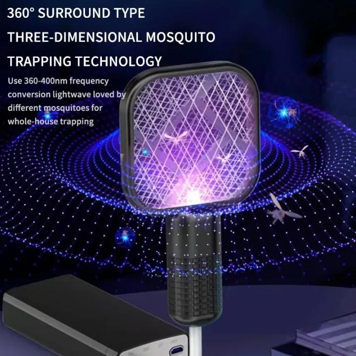 Portable Electric Mosquito Zapper Racket With UV Trap