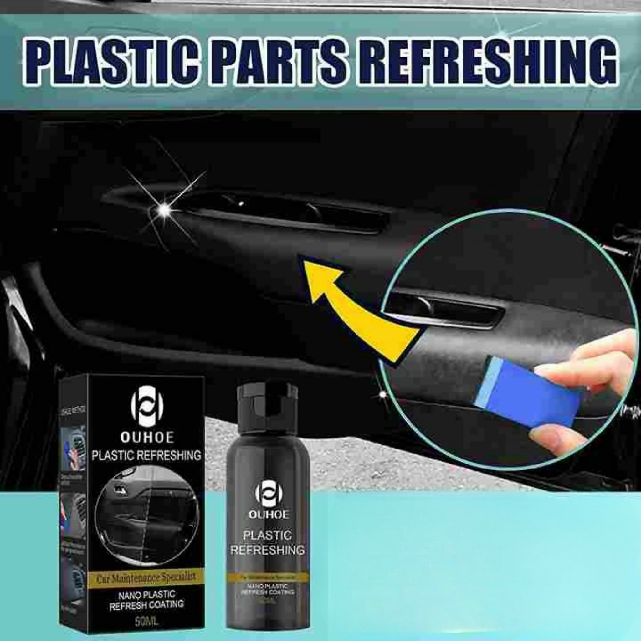 Ouhue Nano Coating for Car Plastic – Interior & Exterior Plastic Restorer for Long-Lasting Shine & Protection