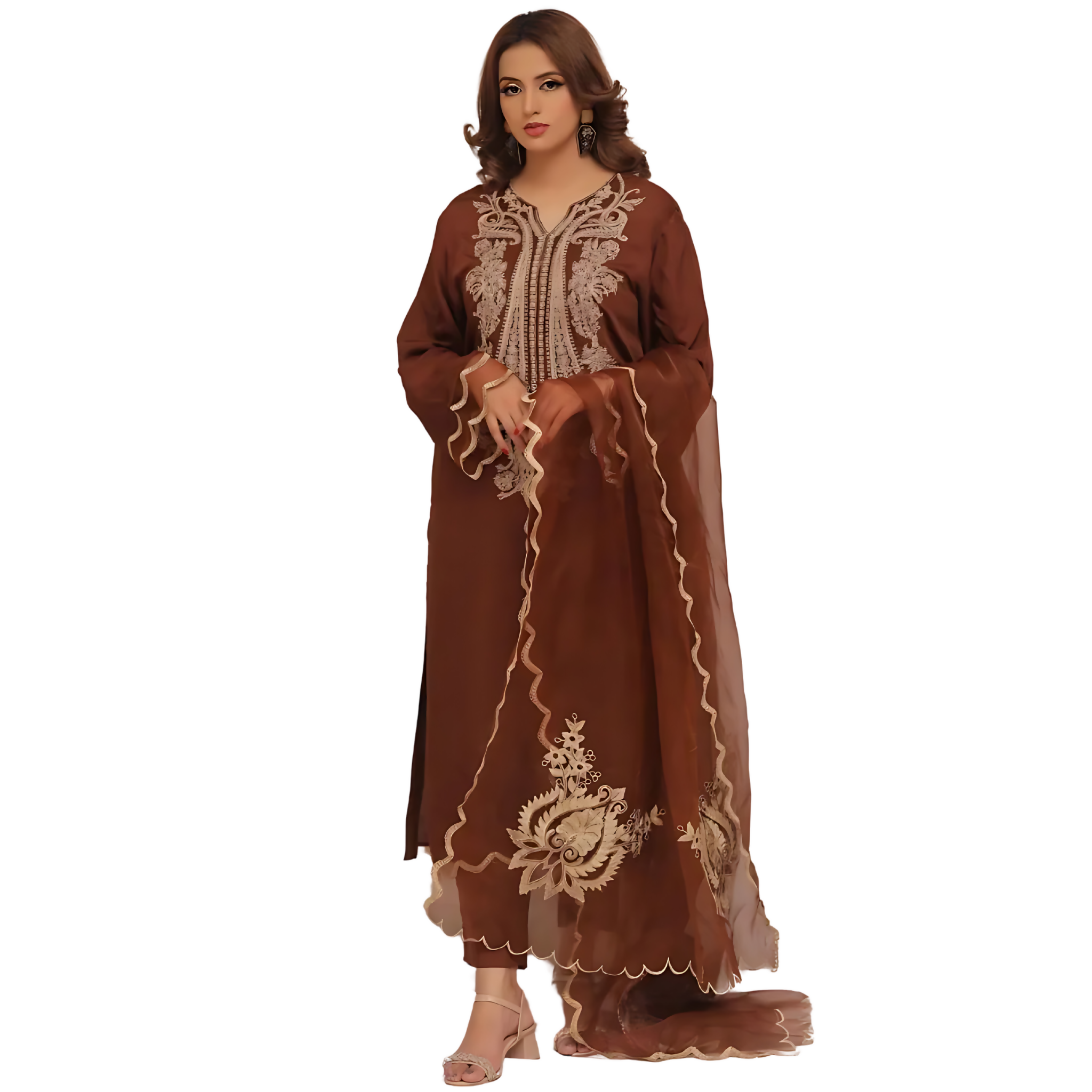 Cocoa Paisley Kurta Set