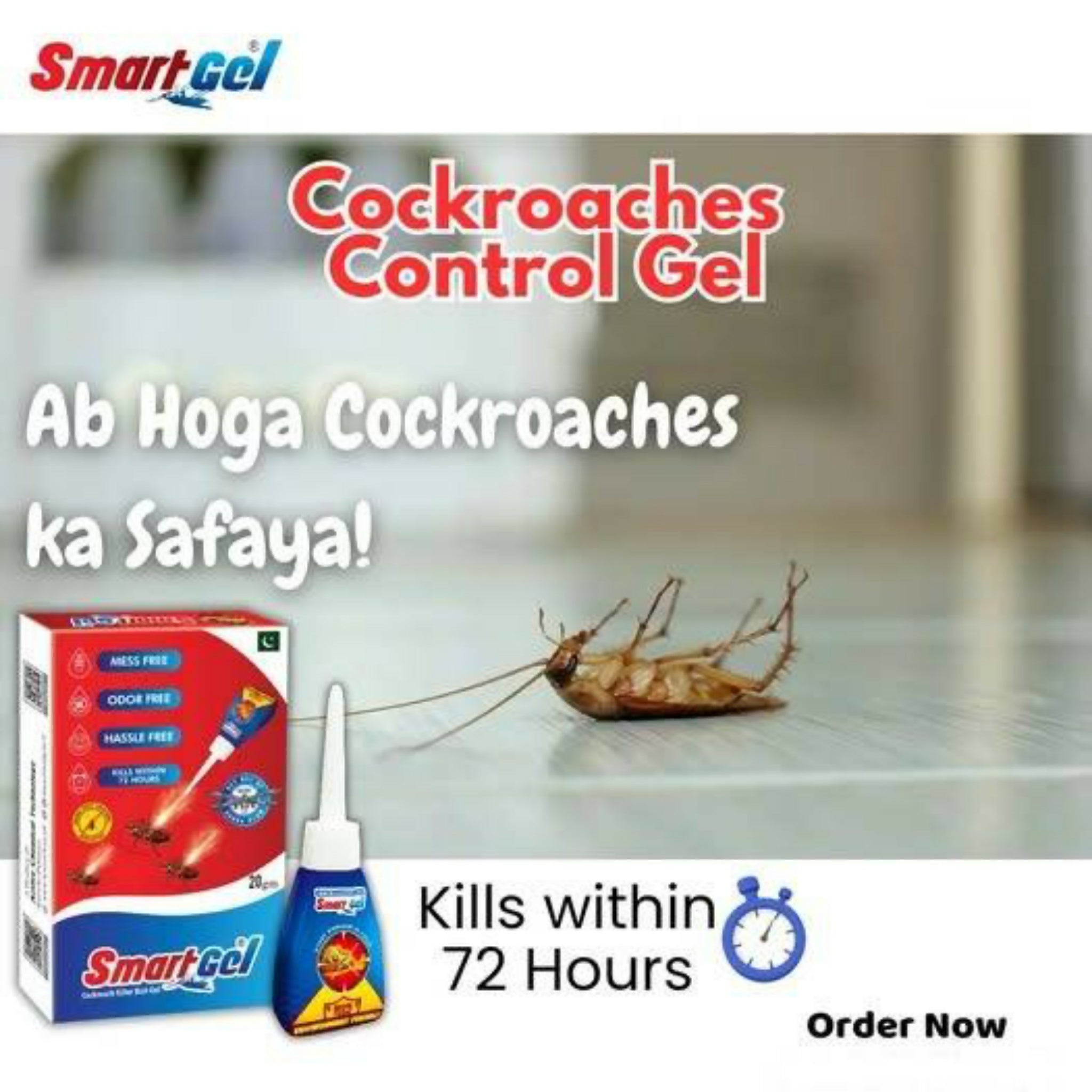 SmartGel Cockroach Killer Gel 20g | Professional Strength Roach Bait | Odorless & Mess-Free Pest Control