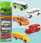 5-Piece Die-Cast Car & Bus Set