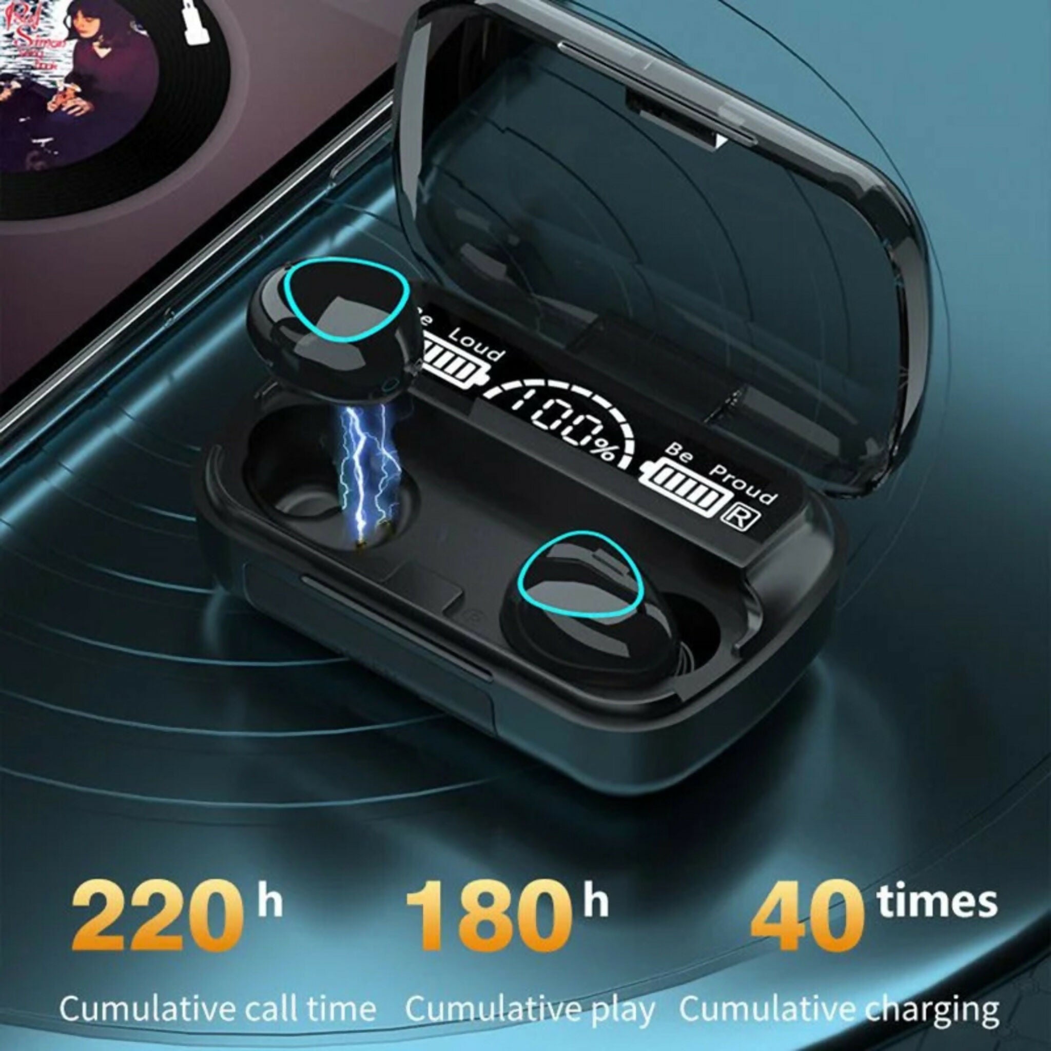 M10 TWS Wireless Bluetooth Earbuds – 9D Noise Reduction with Digital Display Charging Case