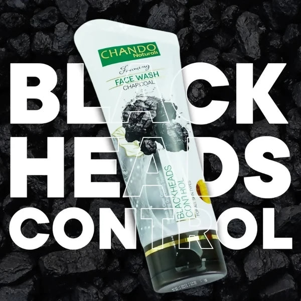 Face Wash | Chando Naturals Charcoal Blackheads Control Face Wash 100ml Daily Cleanser for Oily and Combination Skin