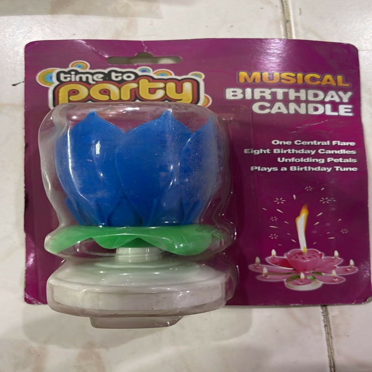 Musical Birthday Flower Candle – Random Colors
