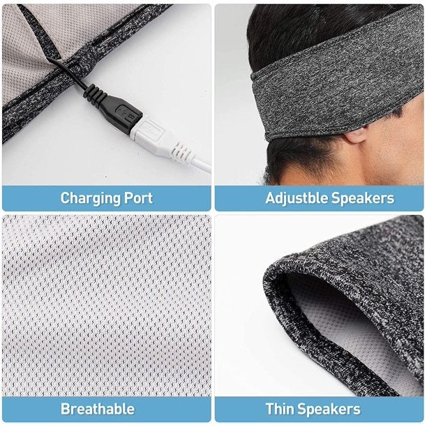 Sports And Sleep Bluetooth Headband With Built-In Wireless Headphones