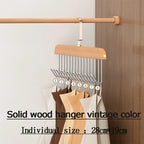 8 Hooks Multi-Function Wooden Hanger – Organizer for Caps, Belts & Accessories