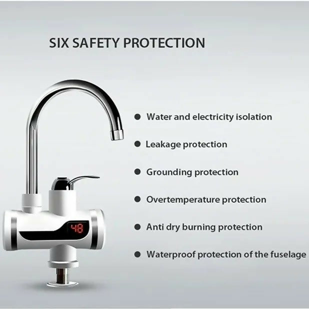 Electric Kitchen Instant Water Heater Tap – Instant Hot Water Faucet | Fast Heating Tankless Faucet