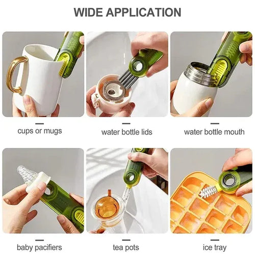 3 In 1 Silicone Cup Brush Set With Straw And Lid Cleaner