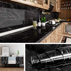 Self Adhesive Black Marble Sheet For Kitchen – Waterproof, Heat And Oil Resistant Wallpap er For Countertops, Cabinets, And Furniture(60x200)