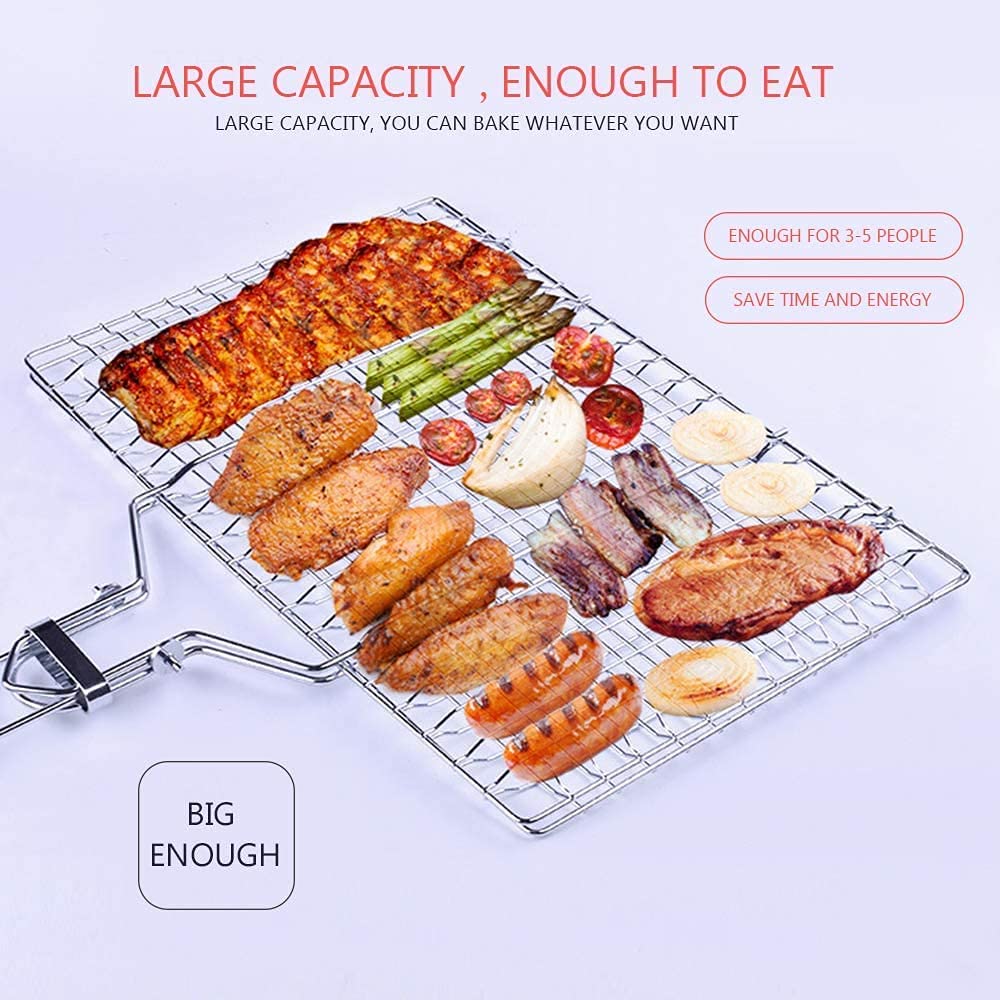 BBQ Hand Grill Basket for Fish Chicken and Vegetables