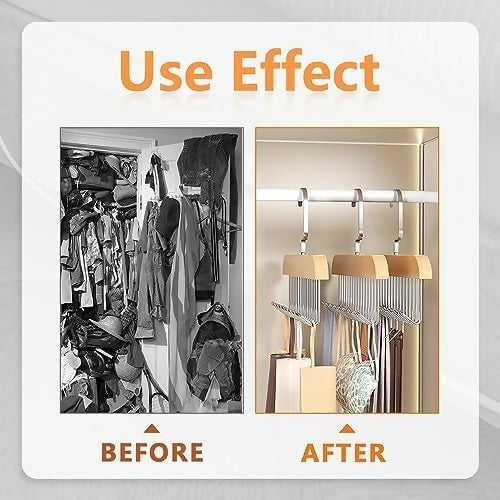 8 Hooks Multi-function Wooden Caps, Belts, Tie Hanger – Strong No Trace Storage Rack