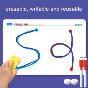 2-in-1 Brain Development Training Kit – Reusable Finger Maze & Pen Control Workbook for Kids & Adults (20 Training Pictures)