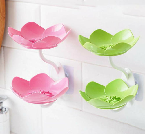 Lotus Flower Wall-Mounted Soap Holder – Self-Draining Bathroom & Kitchen Organizer – pack of 1