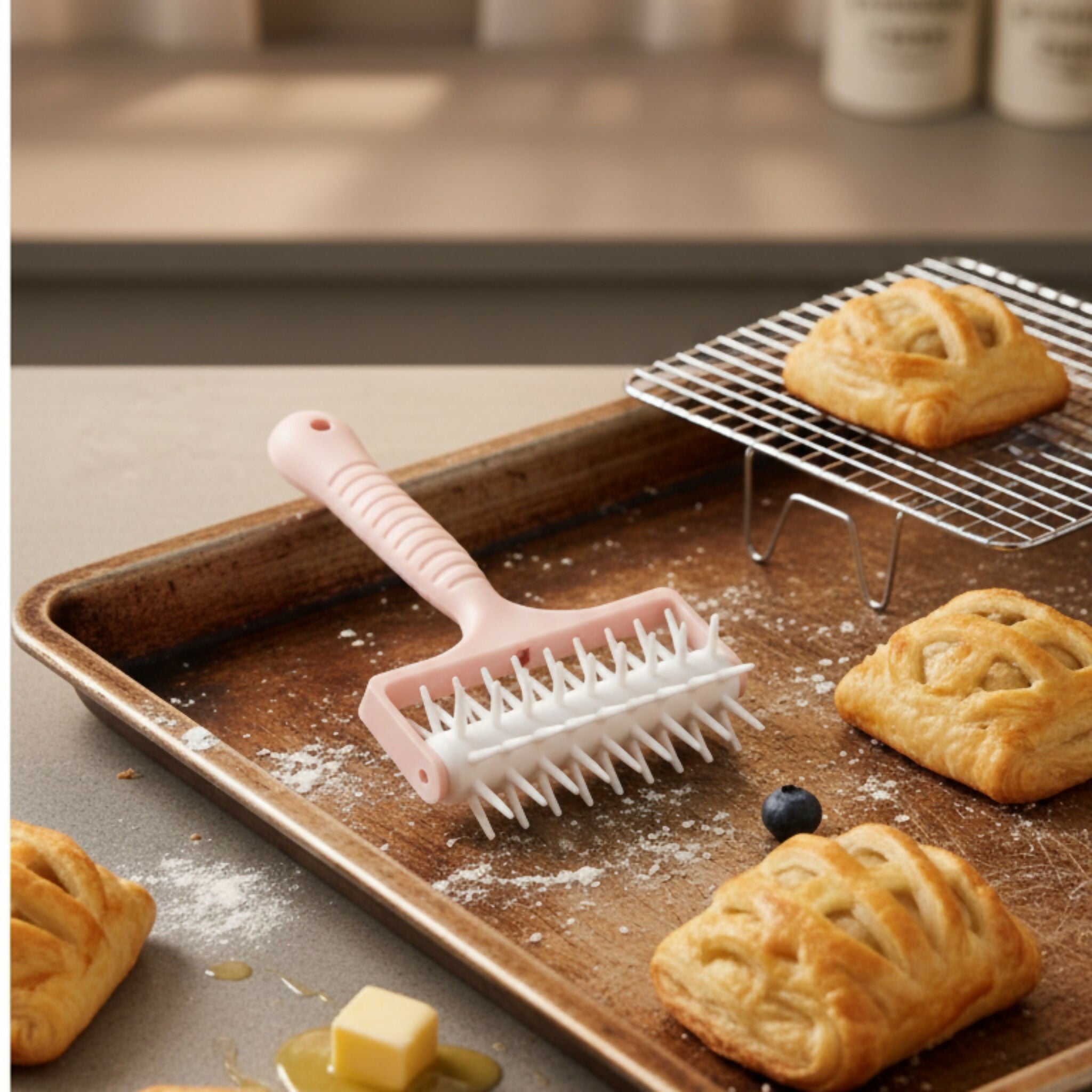 Pizza Dough Docker Roller – Dough Hole Maker for Pizza, Pastry, Cookies & Bread
