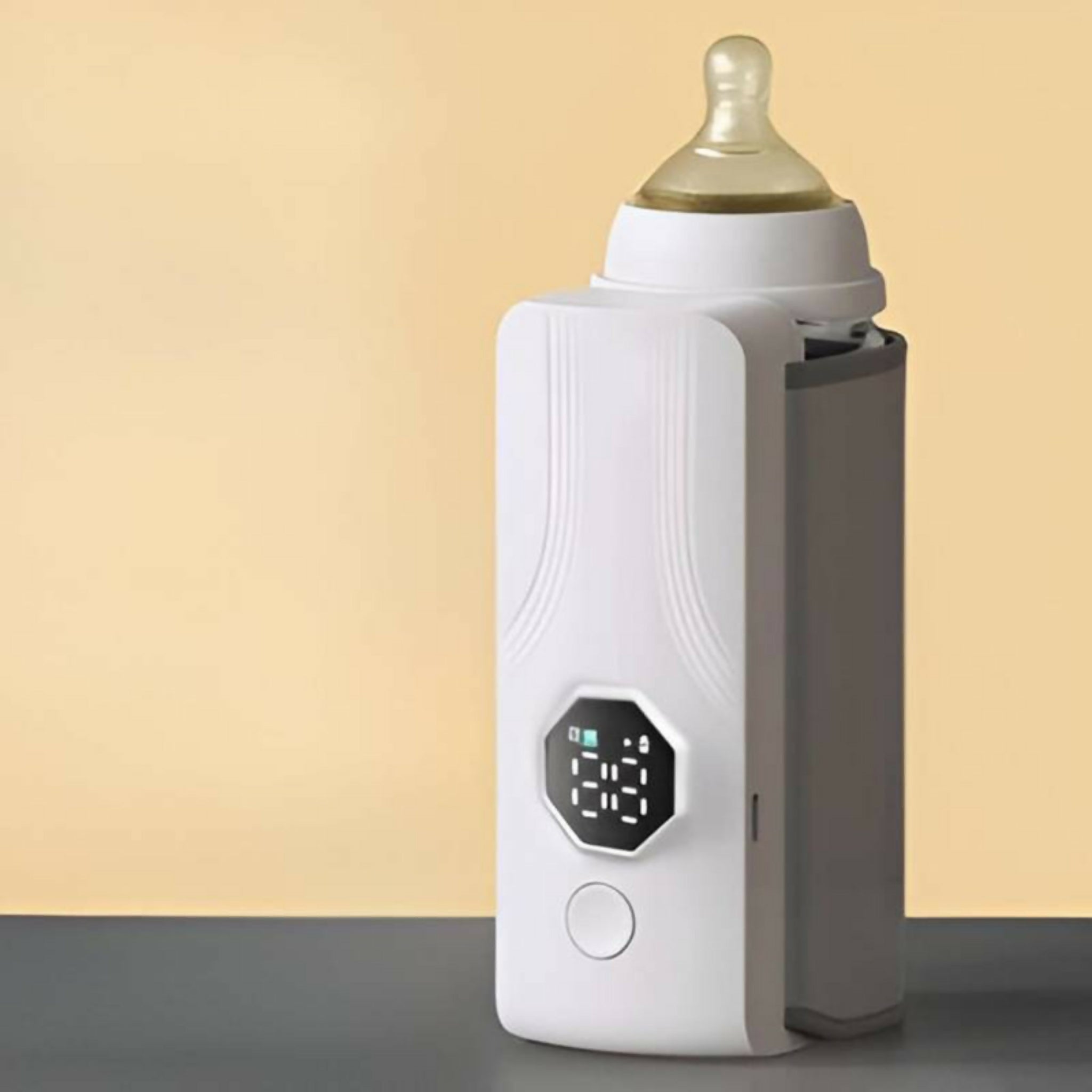 Portable Rechargeable Baby Bottle Warmer – USB Milk Heater with 6 Temperature Levels | Fast 1-Min Heating, Mini Travel Bottle Warmer